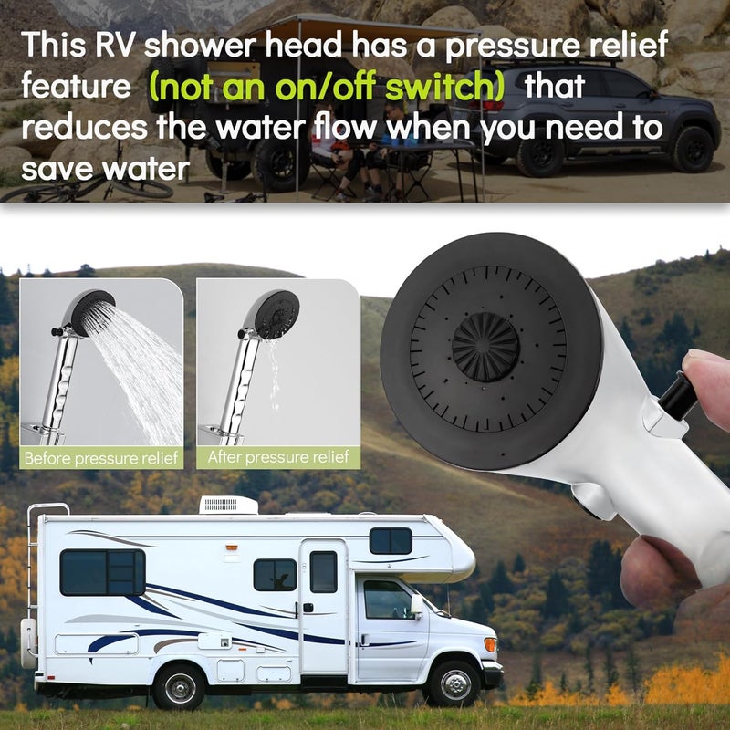 gcbcrit RV Shower Faucet with Hose and Head, RV Outdoor Shower Kits, RV Tub Faucet with Shower Diverter Outdoor Shower Kit Fits for RV/Campers,Travel Trailer,Motorhome (Bathtub Faucet Kit, Chrome) - Image 3